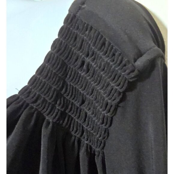 Norma Kamali Dress Sz L/40 Tara Midi Ruched Off Shoulder Black Elegant Cocktail - Picture 13 of 13